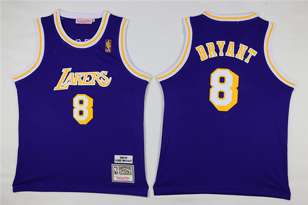 Kobe Bryant 8-Lakers Morada-NIÑOS - Haga click en la imagen para cerrar